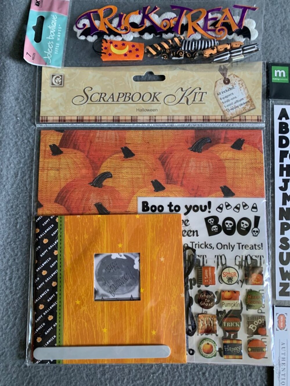 Halloween Scrapbook Kit Embellishments Stickers & Creative Letters - Picture 2 of 10